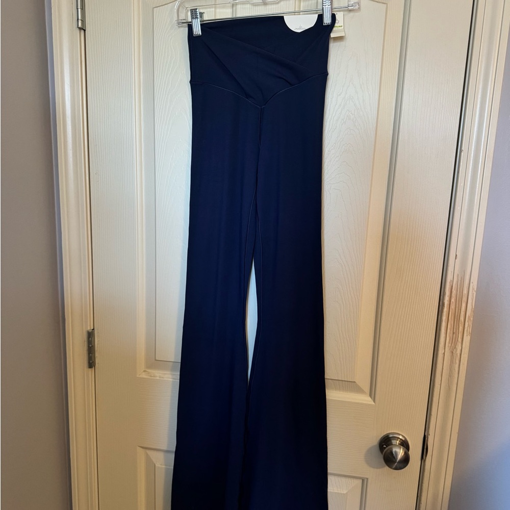 aerie Navy Wide-Leg Fold-Over Waist Leggings
